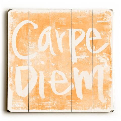 Carpe Diem - Orange - Wood Wall Decor by Misty Diller