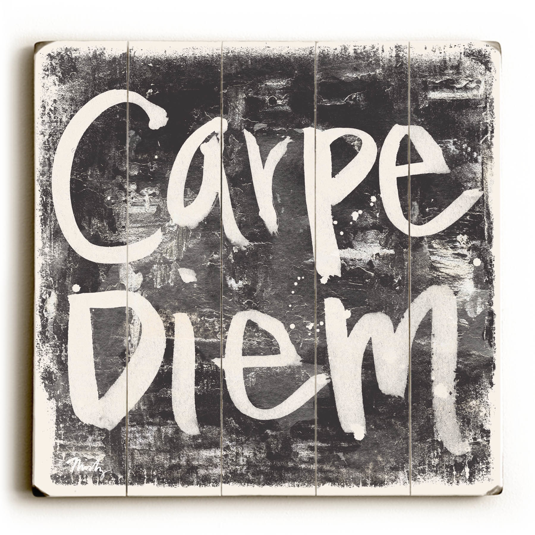 Carpe Diem memo light blue wallpaper | Happywall | Grayscale