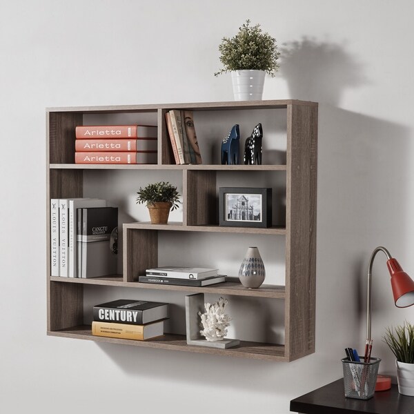 Danya B. Large Weathered Oak Rectangular Shelf Unit