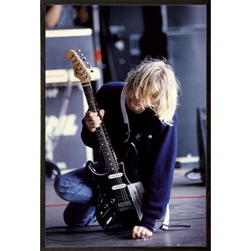  Cobain ポスター ギター Kurt Cobain Guitar Poster With Choice of Frame (24x36) - Bed Bath