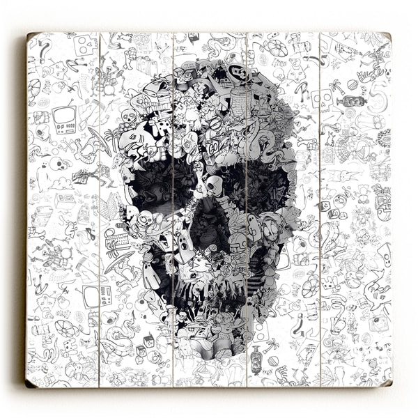 Doodles Bw - Multi Wood Wall Decor by Ali Gulec