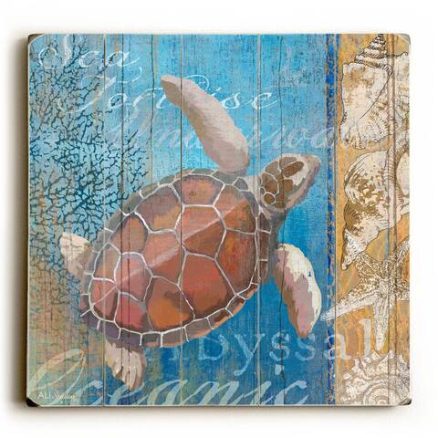Turtle and Sea - Wood Wall Decor by ArtLicensing - multi