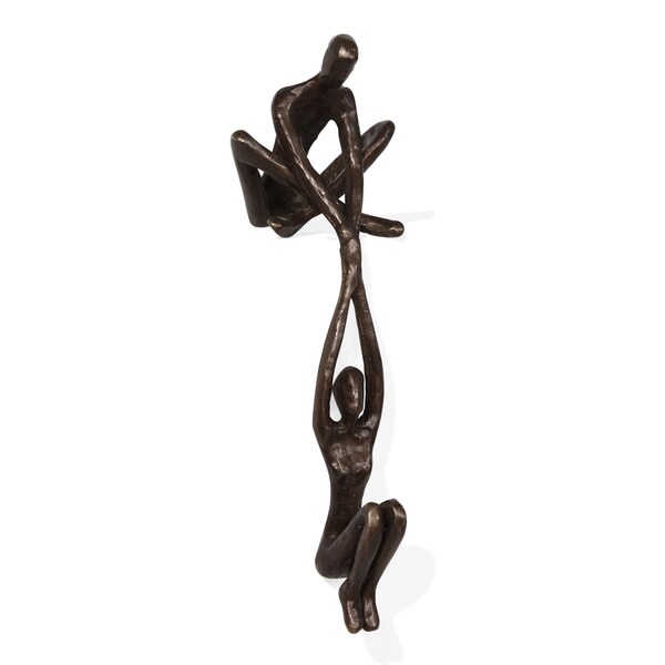 Danya B. Man Lifting Woman from Ledge Bronze Sculpture