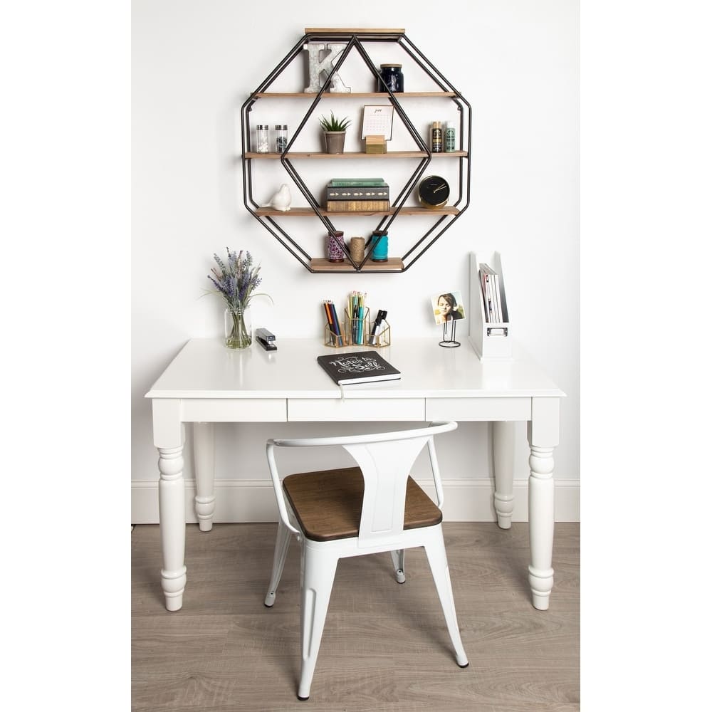 Kate and Laurel Lintz Wood Octagon Floating Wall Shelves - 31x31