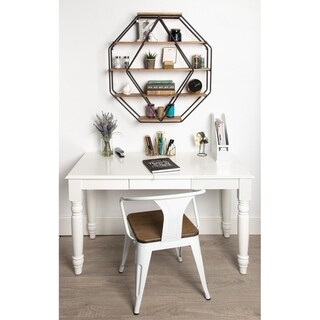 Kate and Laurel Lintz Brown Wood Wall Shelves