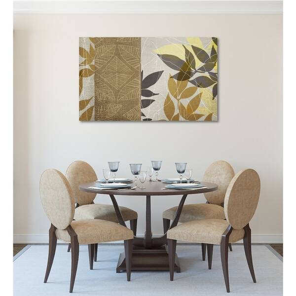 Shop Courtside Market Yellow Leaf Ii Gallery Wrapped Canvas Wall Art 24x36 Overstock 16775379