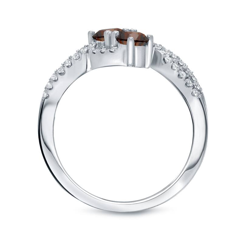 Auriya Modern 3/4ctw Round 2-Stone Brown Diamond Engagement Ring 14K Gold (H-I, I1-I2)