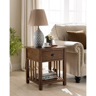 Craftsman Side Table With Charging Station In Canyon Oak Free Craftsman Side Table With Charging Station In Canyon Oak