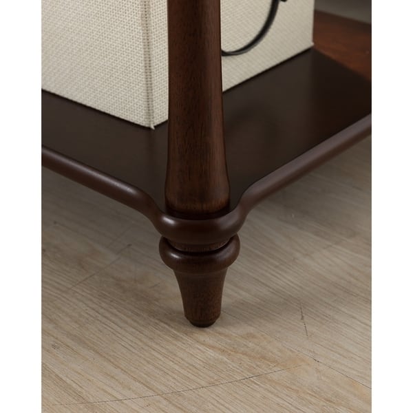 Regency Side Table With Charging Station In Dark Cherry Regency Side Table With Charging