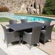 Malta Outdoor Transitional 7 Piece Wicker Dining Set with Water-Resistant Cushions by Christopher Knight Home - Thumbnail 1
