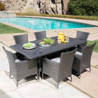 threshold wicker dining 6 person table