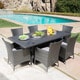 Malta Outdoor Transitional 7 Piece Wicker Dining Set with Water-Resistant Cushions by Christopher Knight Home - Thumbnail 0