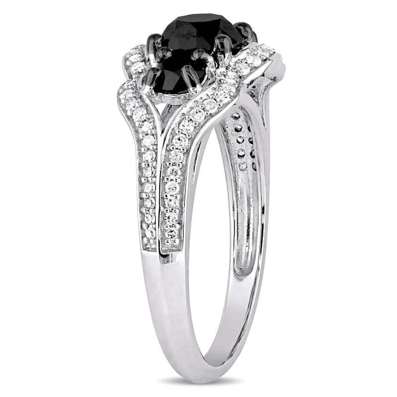 Miadora Signature Collection White Gold With Black Rhodium 1 3/4Ct TDW Black & White Diamond 3-S
