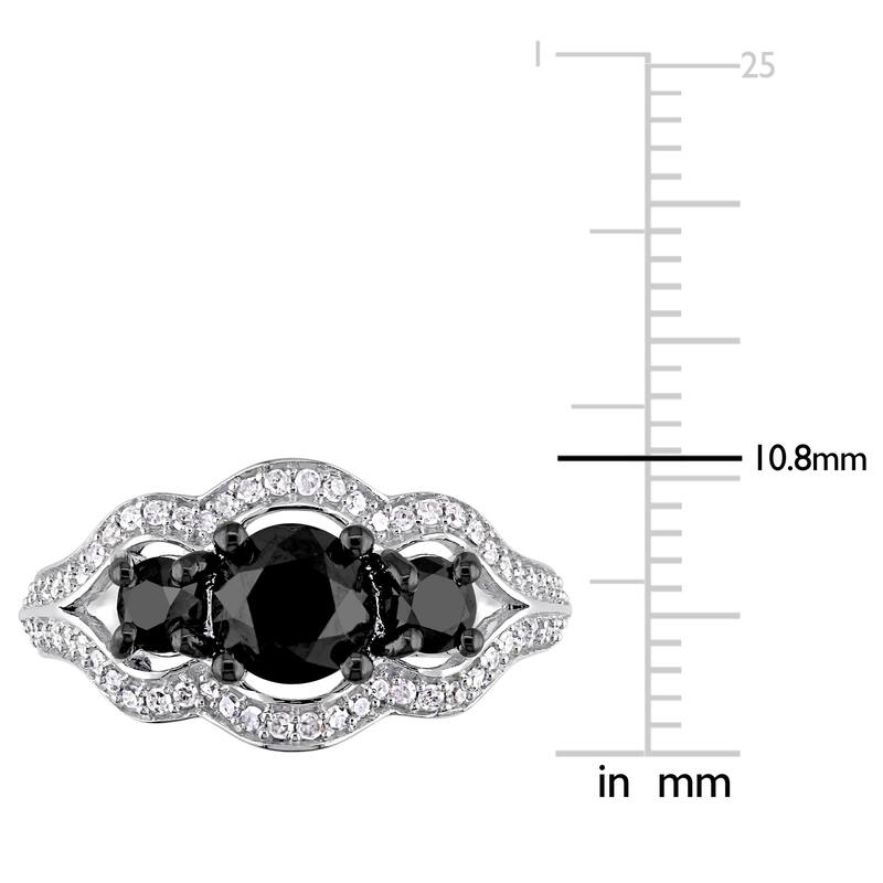 Miadora Signature Collection White Gold With Black Rhodium 1 3/4Ct TDW Black & White Diamond 3-S