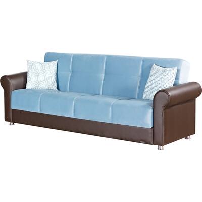 Columbus Blue Storage Sleeper Sofa