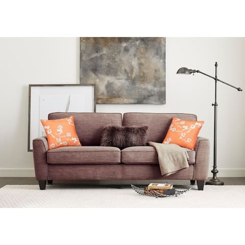 Tan Microfiber Sofas Couches Online At Our Best Serta Astoria Microfiber 73 Inch Deep Seating Sofa
