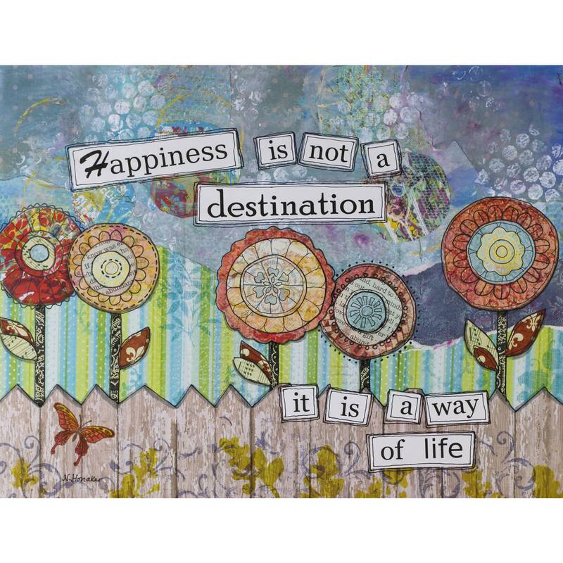 'Happy Destinations' Painting Print on Wrapped Canvas - Multi-Color