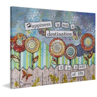 'Happy Destinations' Painting Print on Wrapped Canvas - Multi-Color