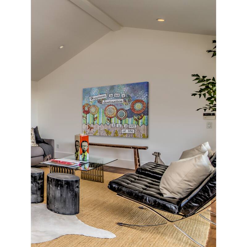 'Happy Destinations' Painting Print on Wrapped Canvas - Multi-Color