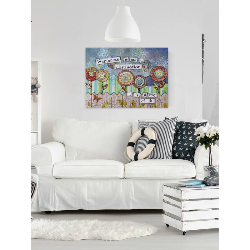 'Happy Destinations' Painting Print on Wrapped Canvas - Multi-Color