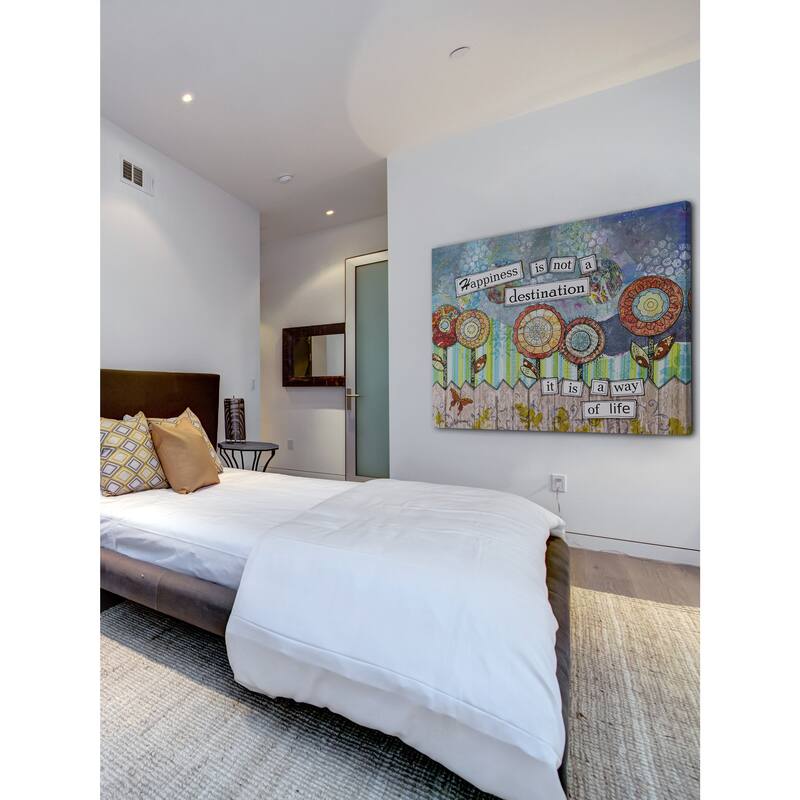 'Happy Destinations' Painting Print on Wrapped Canvas - Multi-Color
