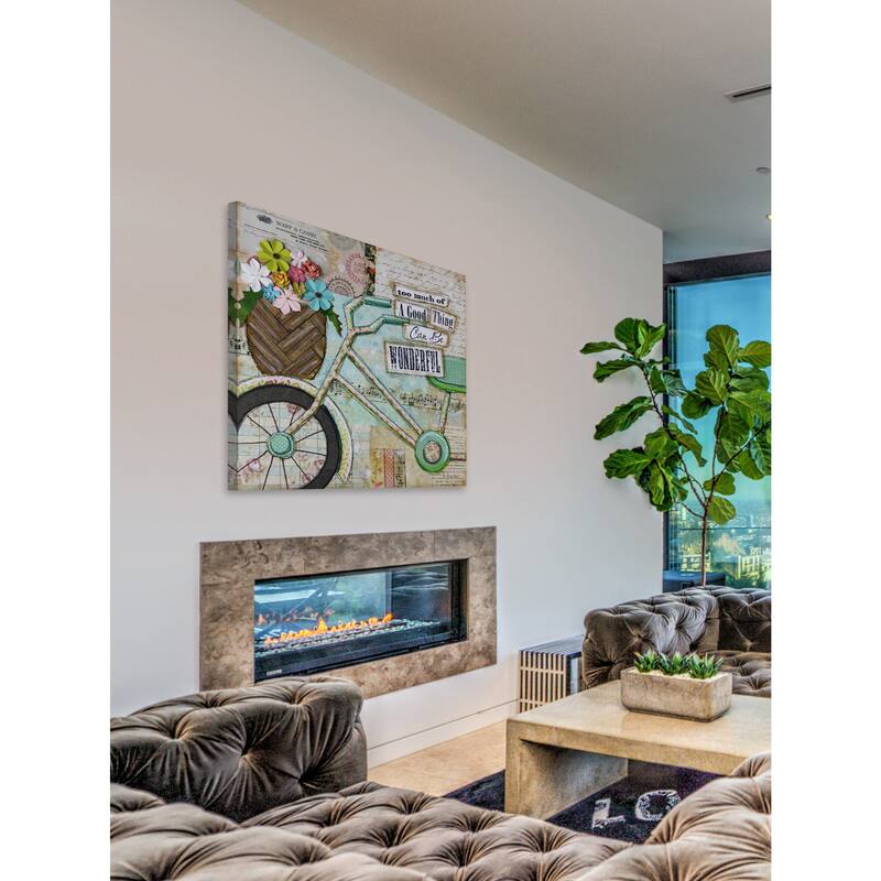 'Bike Too Wonderful' Painting Print on Wrapped Canvas - Multi-Color
