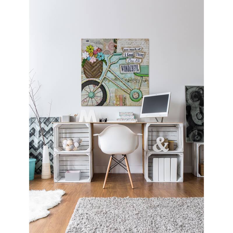 'Bike Too Wonderful' Painting Print on Wrapped Canvas - Multi-Color