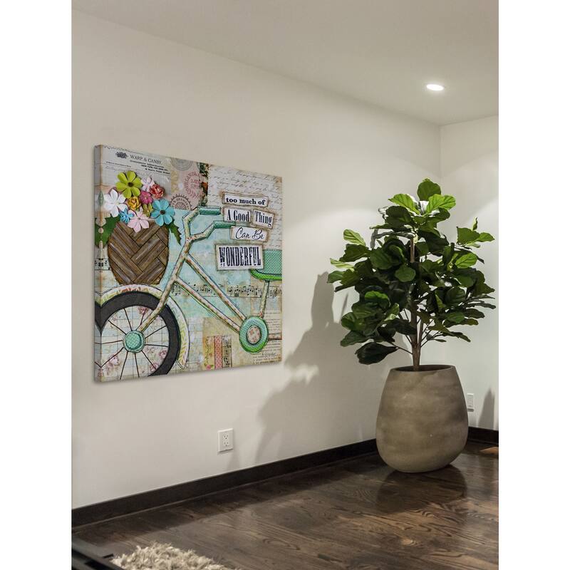 'Bike Too Wonderful' Painting Print on Wrapped Canvas - Multi-Color