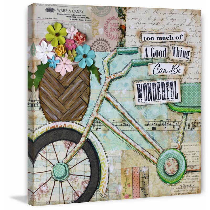 'Bike Too Wonderful' Painting Print on Wrapped Canvas - Multi-Color