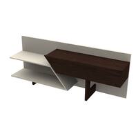 Prisma Off-white/Espresso Wood TV Cabinet - Overstock - 16796879