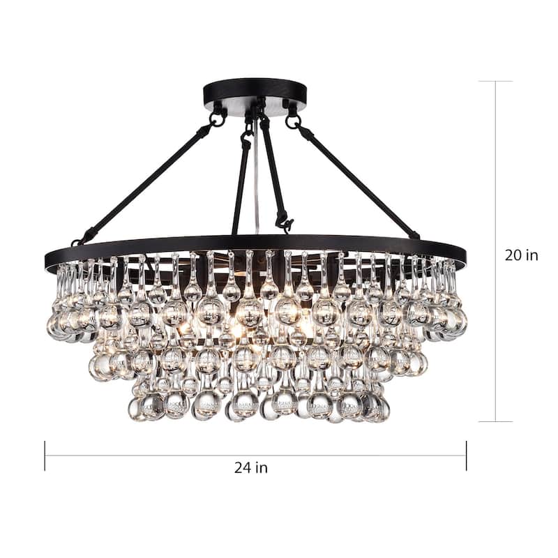 Arosa Black 9-light Semi Flush Mount