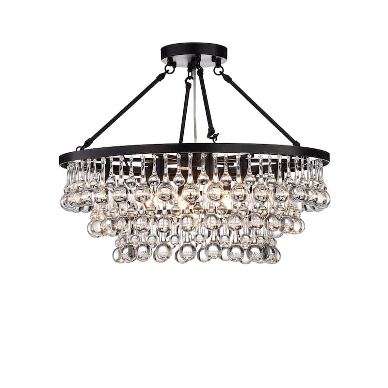Arosa Black 9-light Semi Flush Mount