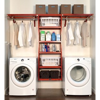 Shop John Louis Home 16in deep 10ft. Laundry Organizer Red Mahogany - Free Shipping Today ...