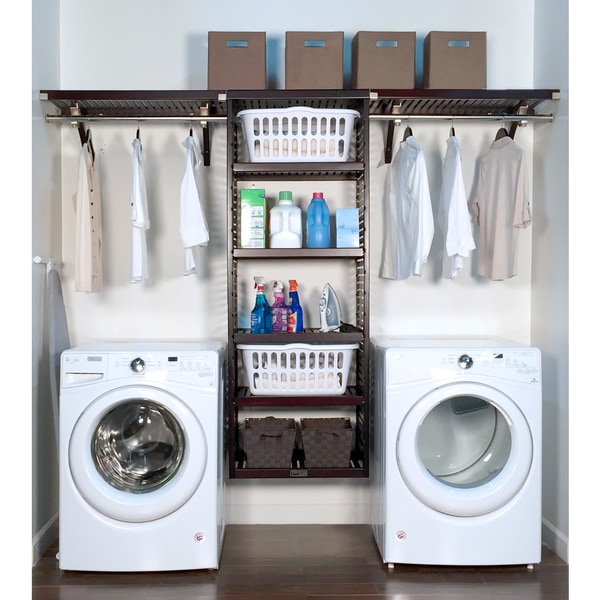 Shop John Louis Home Espresso Solid Wood Laundry Organizer - Free Shipping Today - www.strongerinc.org ...