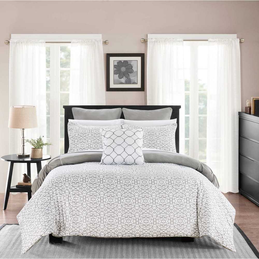 Shop Chic Home Rajiv Grey 10 Piece Reversible Bed In A Bag