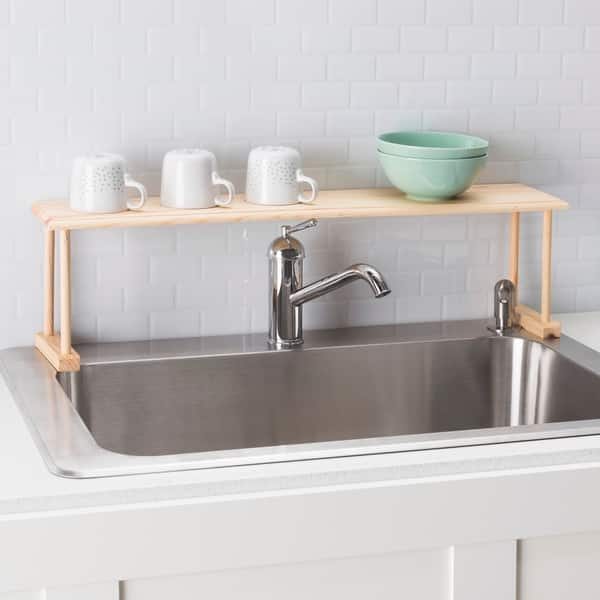 over the sink shelf with paper towel holder