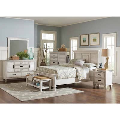 Madeline Antique White 5-piece Bedroom Set