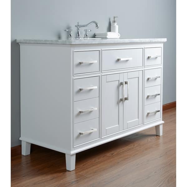 Shop Stufurhome Leigh 48 In White Single Sink Bathroom Vanity