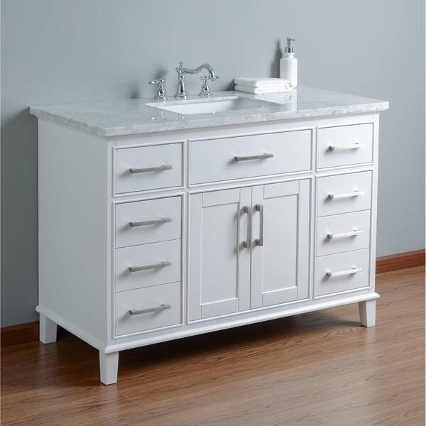 Shop Stufurhome Leigh 48 In White Single Sink Bathroom Vanity