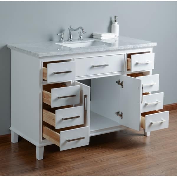 Shop Stufurhome Leigh 48 In White Single Sink Bathroom Vanity