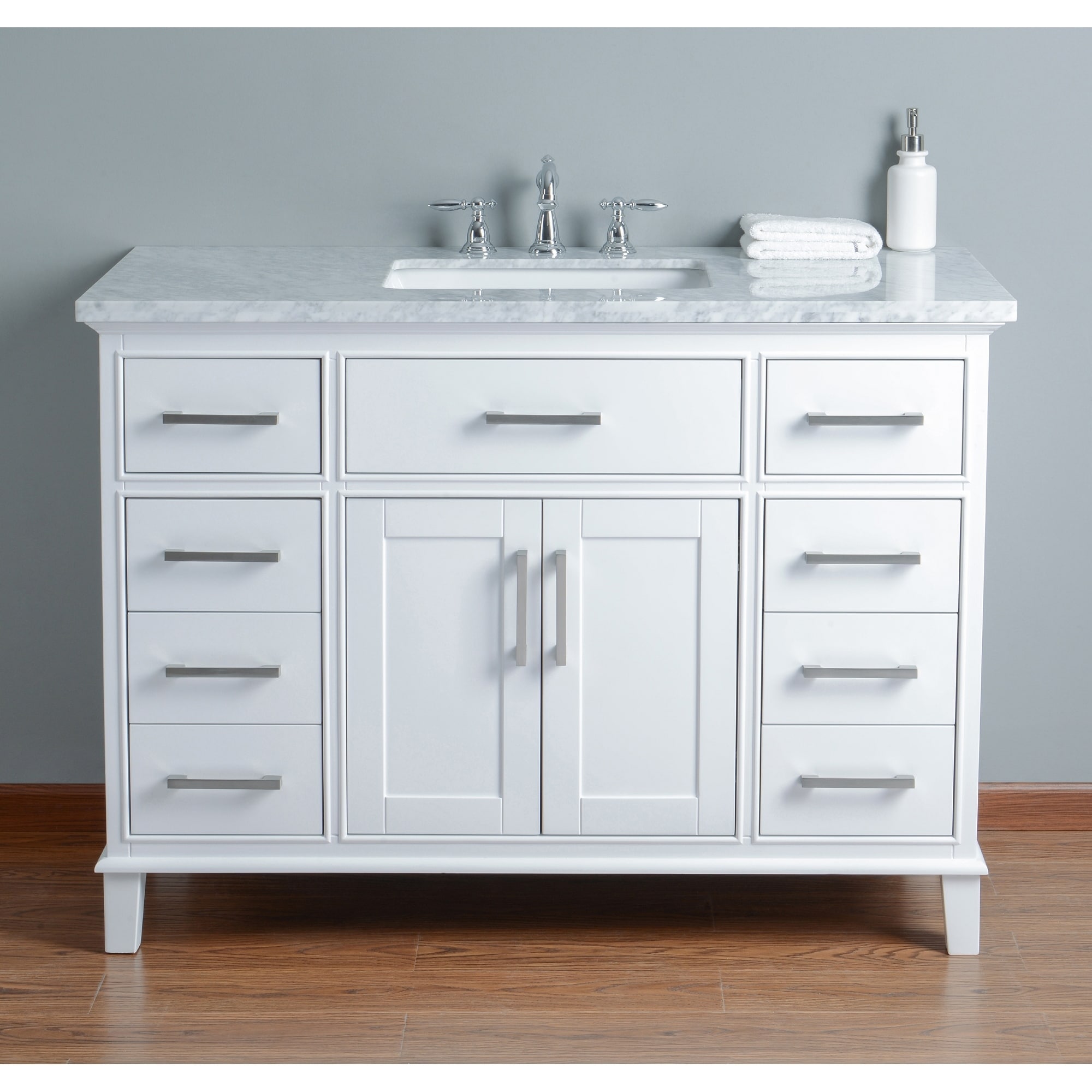Shop Stufurhome Leigh 48 In White Single Sink Bathroom Vanity