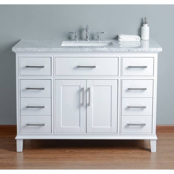 Shop Stufurhome Leigh 48 in. White Single Sink Bathroom ...