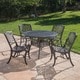 Windley Outdoor Expandable Aluminum Dining Set with Umbrella Hole by Christopher Knight Home - Thumbnail 4
