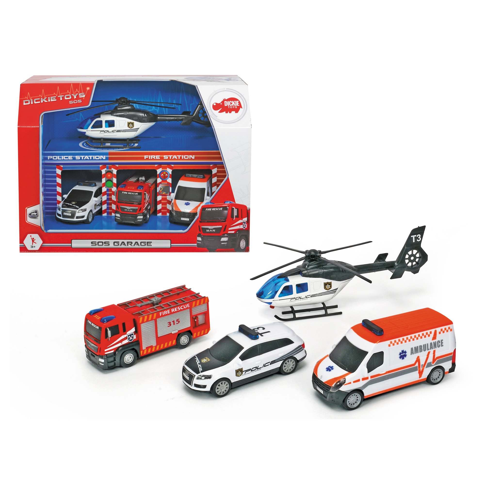 toy fire station & police station playset