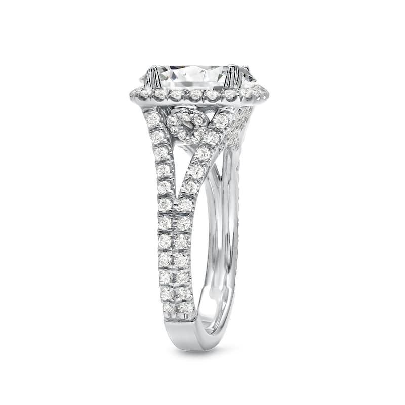 Auriya 18k White Gold 4 1/3ctw Cushion-cut Halo Diamond Engagement Ring
