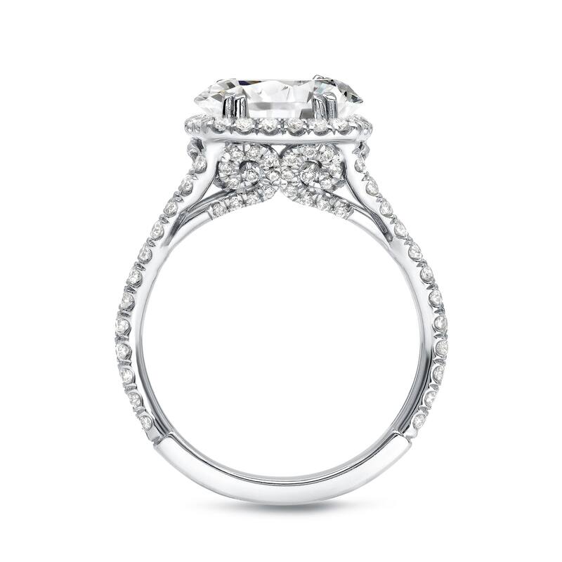 Auriya 18k White Gold 4 1/3ctw Cushion-cut Halo Diamond Engagement Ring
