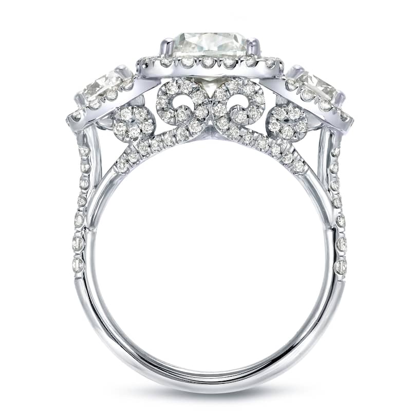 Auriya 18k Gold 5 carat TW Unique Cushion-cut Halo Diamond Engagement Ring Certified (K-L, VS1-VS2)