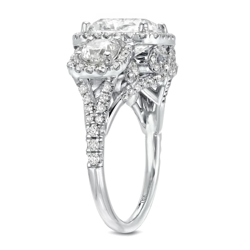 Auriya 18k Gold 5 carat TW Unique Cushion-cut Halo Diamond Engagement Ring Certified (K-L, VS1-VS2)
