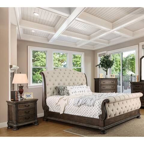Furniture of America Brev Rustic Brown Fabric 3-piece Bedroom Set