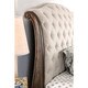 preview thumbnail 4 of 5, Brev Transitional Ivory Fabric Tufted 2-Piece Sleigh Bedroom Set by Furniture of America